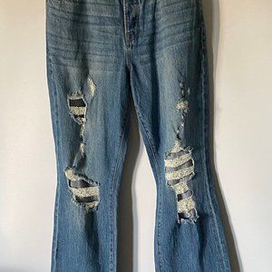Good American high waist, distressed jeans